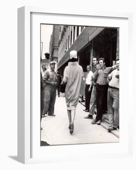 Woman Modeling a Sack dress-Yale Joel-Framed Photographic Print