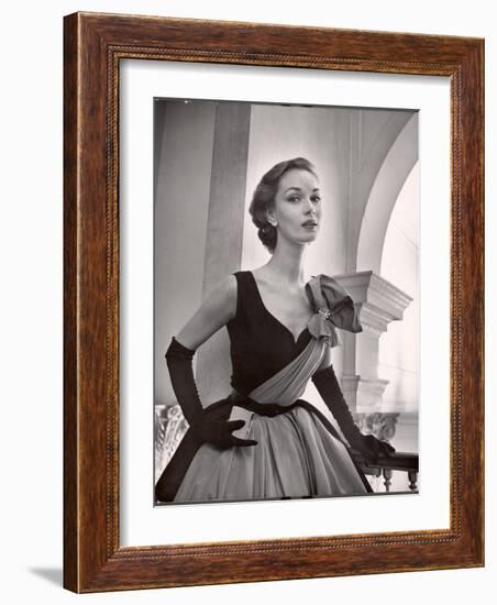 Woman Modeling a Short Ball Gown-Nina Leen-Framed Photographic Print