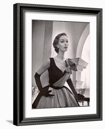 Woman Modeling a Short Ball Gown-Nina Leen-Framed Photographic Print