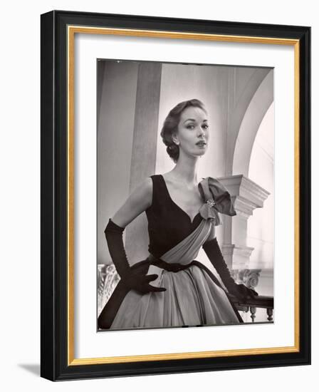 Woman Modeling a Short Ball Gown-Nina Leen-Framed Photographic Print