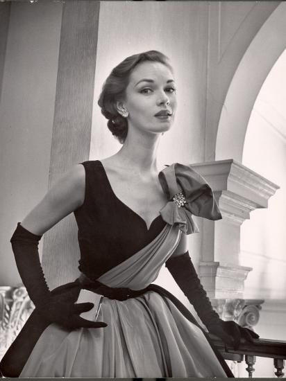 'Woman Modeling a Short Ball Gown' Photographic Print - Nina Leen | Art.com