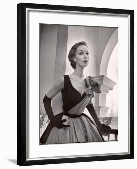 Woman Modeling a Short Ball Gown-Nina Leen-Framed Photographic Print