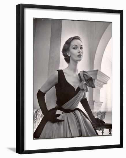 Woman Modeling a Short Ball Gown-Nina Leen-Framed Photographic Print