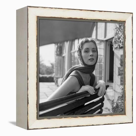 Woman Modeling College Fashion Head Scarfs, 1950-Nina Leen-Framed Premier Image Canvas