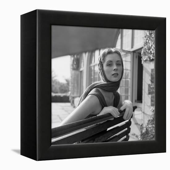 Woman Modeling College Fashion Head Scarfs, 1950-Nina Leen-Framed Premier Image Canvas