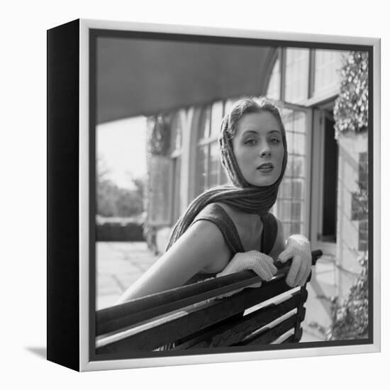 Woman Modeling College Fashion Head Scarfs, 1950-Nina Leen-Framed Premier Image Canvas