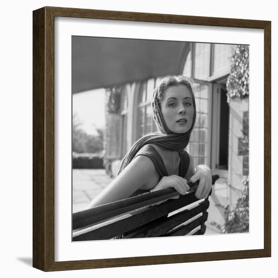 Woman Modeling College Fashion Head Scarfs, 1950-Nina Leen-Framed Photographic Print