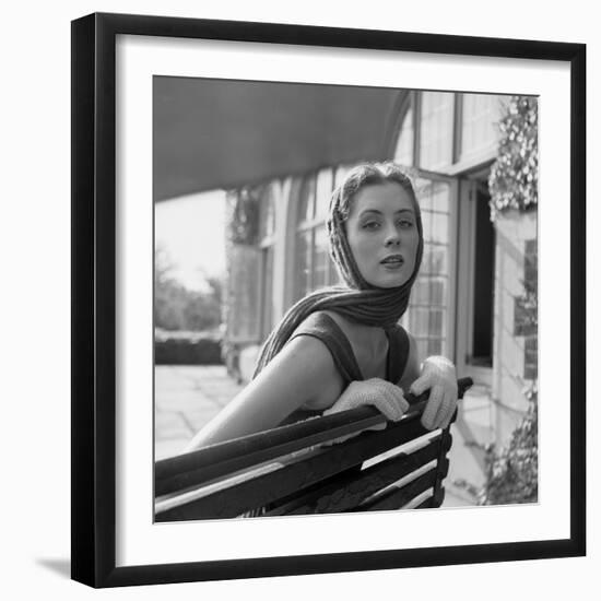 Woman Modeling College Fashion Head Scarfs, 1950-Nina Leen-Framed Photographic Print