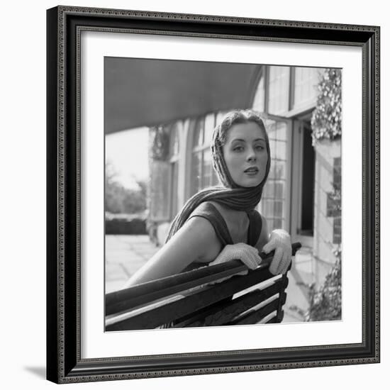 Woman Modeling College Fashion Head Scarfs, 1950-Nina Leen-Framed Photographic Print