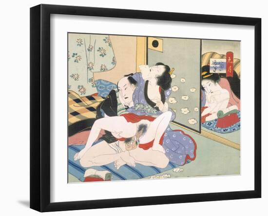 Woman Observing as Couple Have Sex-Japanese School-Framed Giclee Print