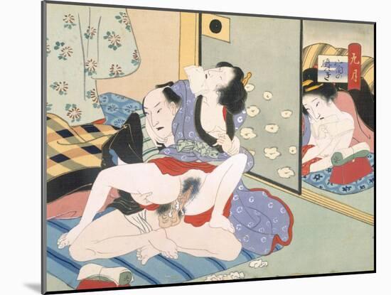 Woman Observing as Couple Have Sex-Japanese School-Mounted Giclee Print