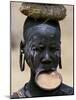 Woman of the Mursi Tribe, Her Clay Lip Plate Shows That She Is Married, Ethiopia-John Warburton-lee-Mounted Photographic Print