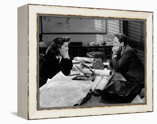 Woman Of The Year, Katharine Hepburn, Spencer Tracy, 1942-null-Framed Stretched Canvas