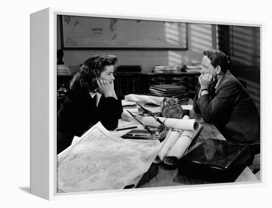 Woman Of The Year, Katharine Hepburn, Spencer Tracy, 1942-null-Framed Stretched Canvas