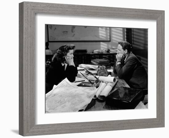 Woman Of The Year, Katharine Hepburn, Spencer Tracy, 1942-null-Framed Photo