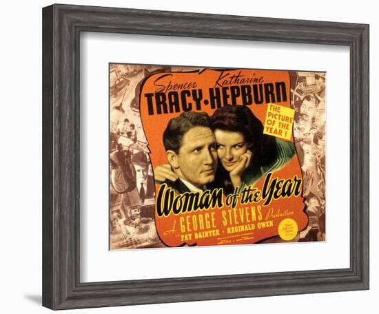 Woman of the Year, Spencer Tracy, Katharine Hepburn, 1942-null-Framed Art Print