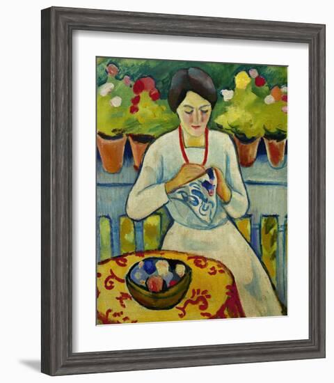 Woman on a Balcony 1910-Auguste Macke-Framed Giclee Print