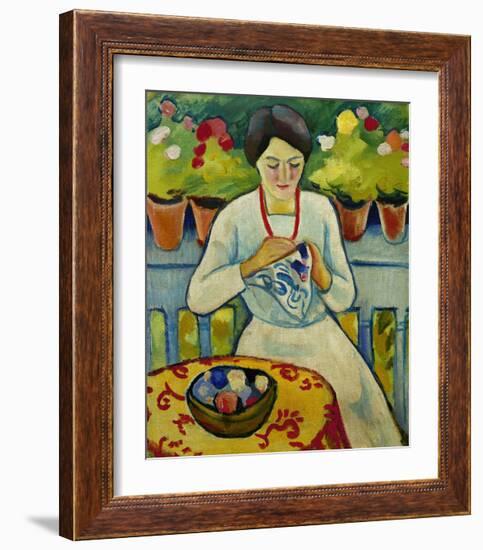 Woman on a Balcony 1910-Auguste Macke-Framed Giclee Print