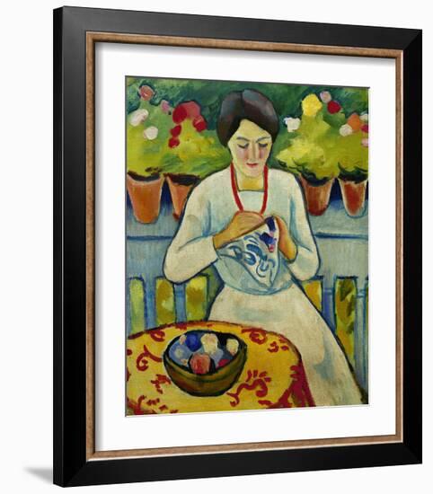 Woman on a Balcony 1910-Auguste Macke-Framed Giclee Print