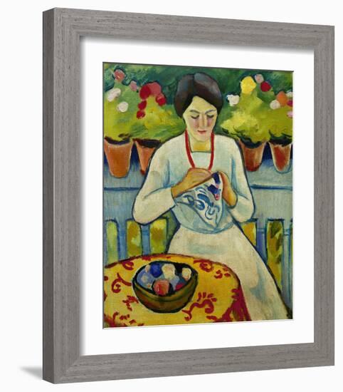 Woman on a Balcony 1910-Auguste Macke-Framed Giclee Print