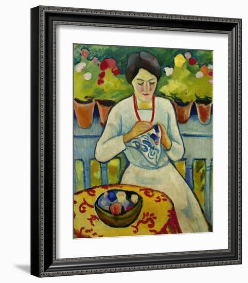 Woman on a Balcony 1910-Auguste Macke-Framed Giclee Print