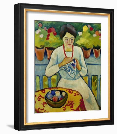 Woman on a Balcony 1910-Auguste Macke-Framed Giclee Print