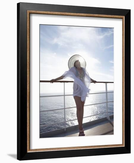 Woman on a Cruise Ship, Nassau, Bahamas, West Indies, Caribbean, Central America-Angelo Cavalli-Framed Photographic Print