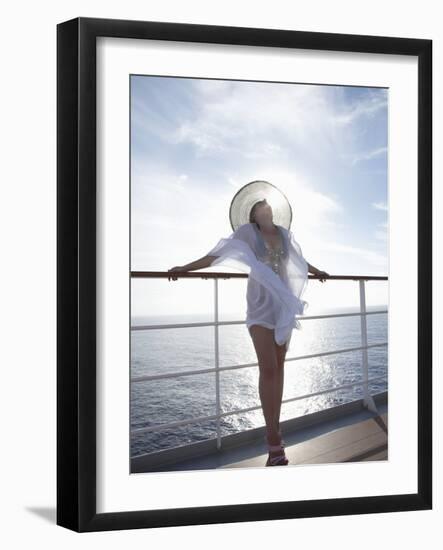 Woman on a Cruise Ship, Nassau, Bahamas, West Indies, Caribbean, Central America-Angelo Cavalli-Framed Photographic Print