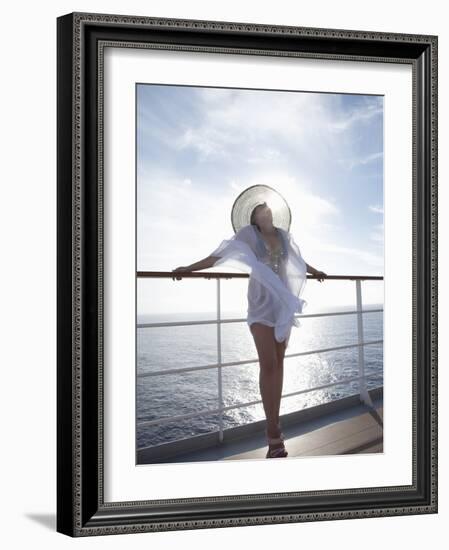 Woman on a Cruise Ship, Nassau, Bahamas, West Indies, Caribbean, Central America-Angelo Cavalli-Framed Photographic Print