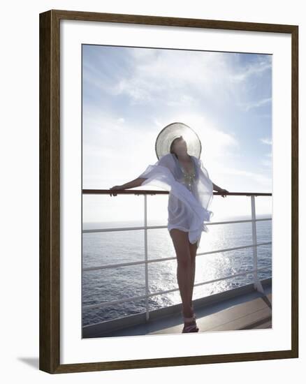 Woman on a Cruise Ship, Nassau, Bahamas, West Indies, Caribbean, Central America-Angelo Cavalli-Framed Photographic Print