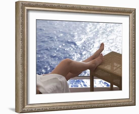 Woman on a Cruise Ship, Nassau, Bahamas, West Indies, Caribbean, Central America-Angelo Cavalli-Framed Photographic Print