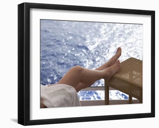 Woman on a Cruise Ship, Nassau, Bahamas, West Indies, Caribbean, Central America-Angelo Cavalli-Framed Photographic Print