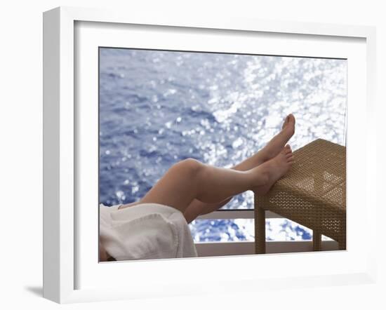 Woman on a Cruise Ship, Nassau, Bahamas, West Indies, Caribbean, Central America-Angelo Cavalli-Framed Photographic Print