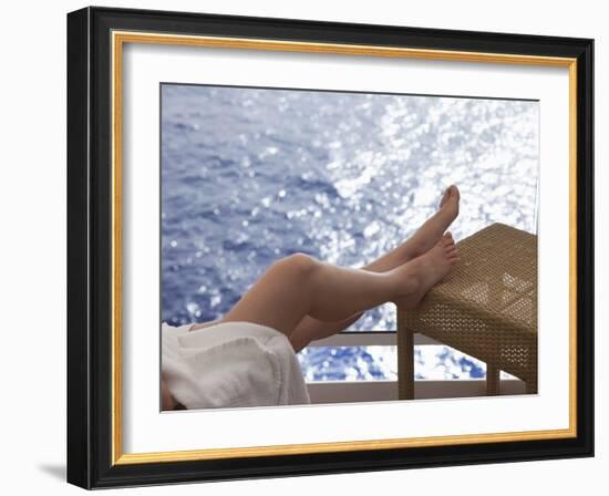 Woman on a Cruise Ship, Nassau, Bahamas, West Indies, Caribbean, Central America-Angelo Cavalli-Framed Photographic Print