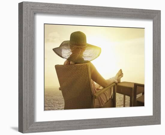 Woman on a Cruise Ship, Nassau, Bahamas, West Indies, Caribbean, Central America-Angelo Cavalli-Framed Photographic Print