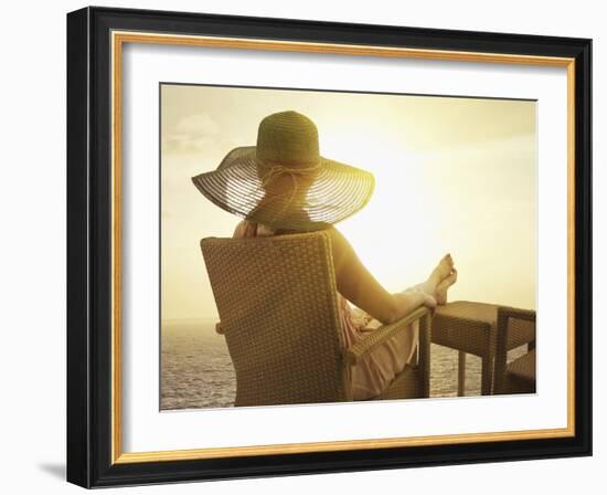 Woman on a Cruise Ship, Nassau, Bahamas, West Indies, Caribbean, Central America-Angelo Cavalli-Framed Photographic Print