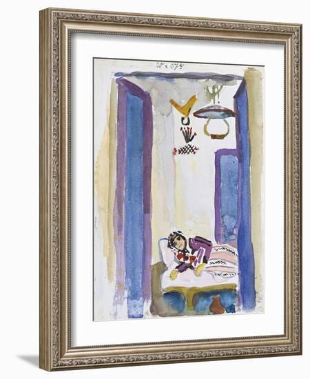 Woman on a Divan, 1914-August Macke-Framed Giclee Print