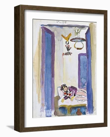 Woman on a Divan, 1914-August Macke-Framed Giclee Print