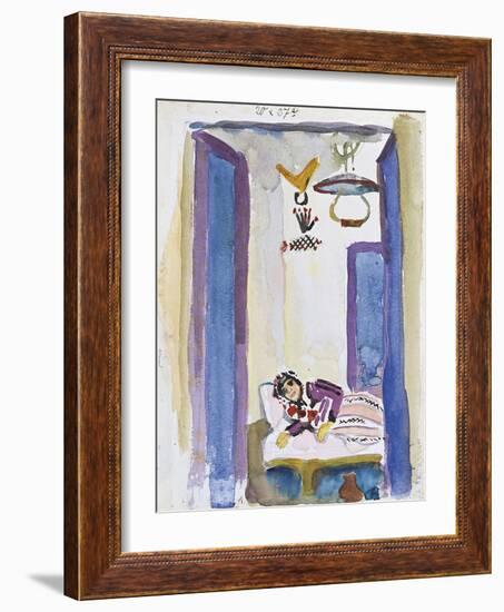 Woman on a Divan, 1914-August Macke-Framed Giclee Print