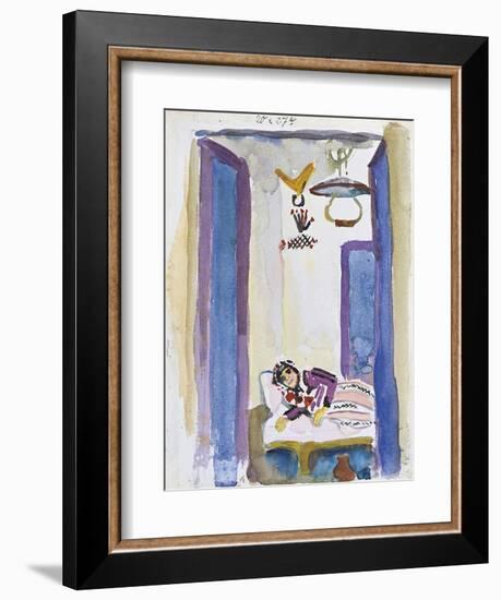 Woman on a Divan, 1914-August Macke-Framed Giclee Print