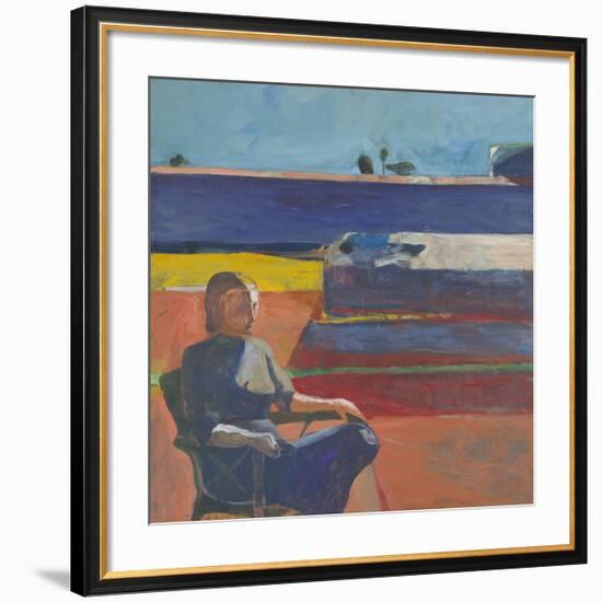 Woman on a Porch, 1958-Richard Diebenkorn-Framed Art Print