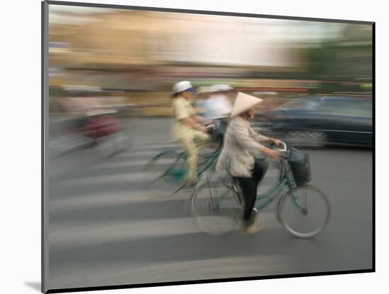 Woman on Bicycle, Hanoi, Vietnam-Gavriel Jecan-Mounted Photographic Print