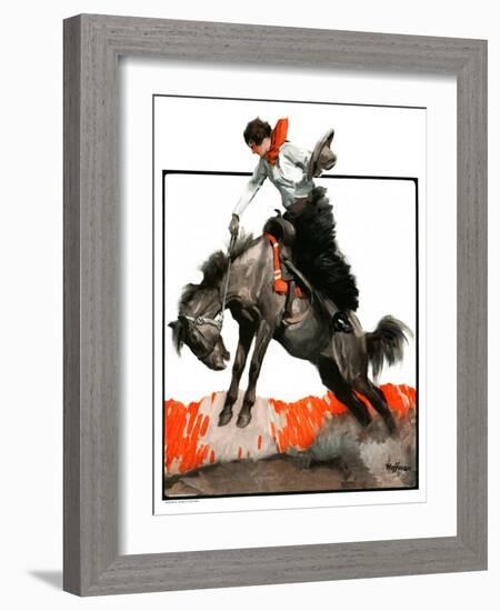 "Woman on Bucking Bronco,"April 19, 1924-Frank Hoffman-Framed Giclee Print