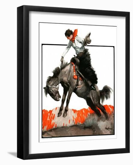 "Woman on Bucking Bronco,"April 19, 1924-Frank Hoffman-Framed Giclee Print