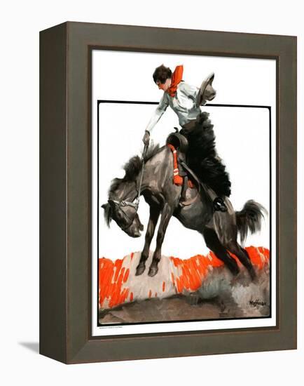 "Woman on Bucking Bronco,"April 19, 1924-Frank Hoffman-Framed Premier Image Canvas