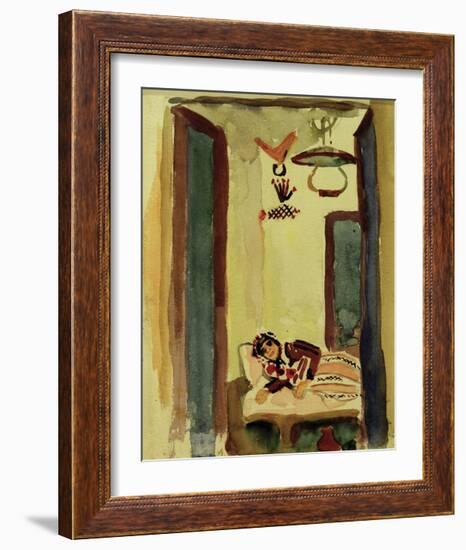 Woman on Daybed-Auguste Macke-Framed Giclee Print