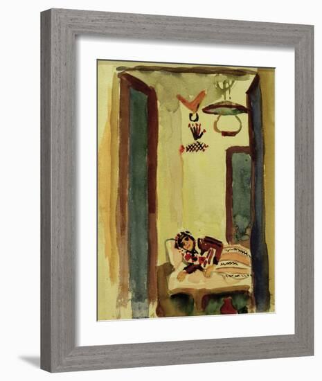 Woman on Daybed-Auguste Macke-Framed Giclee Print