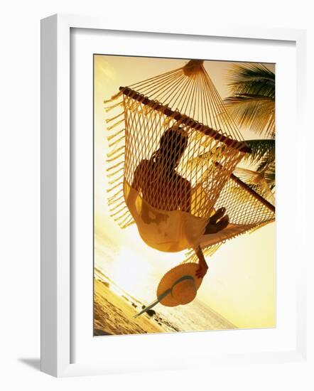 Woman on Hammock, Ari Atoll, White Sand Island-Angelo Cavalli-Framed Photographic Print