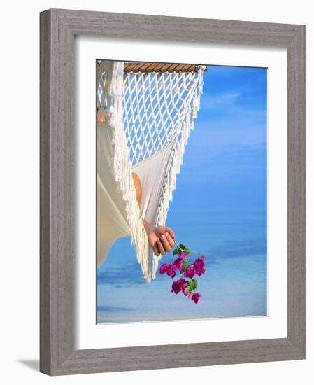 Woman on Hammock, Ari Atoll, White Sands Island-Angelo Cavalli-Framed Photographic Print