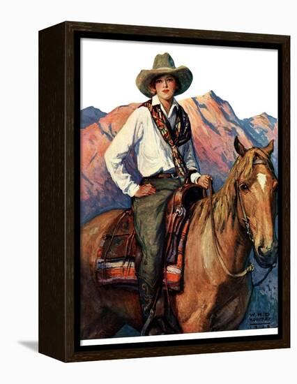 "Woman on Horse in Mountains,"October 6, 1928-William Henry Dethlef Koerner-Framed Premier Image Canvas